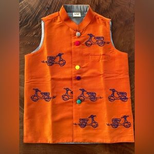 Kids Diwali Jackets - Orange x3 Sizes